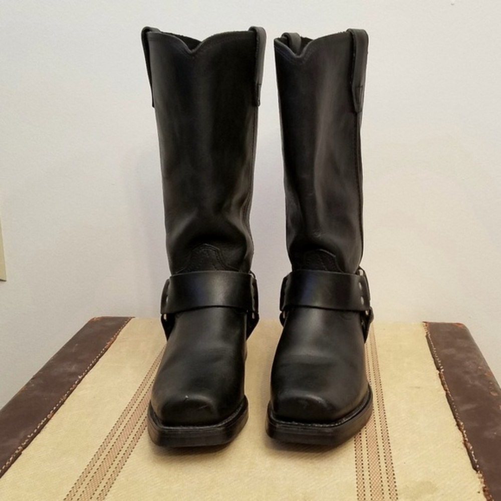 DURANGO Black Leather Motorcycle / Riding Boots